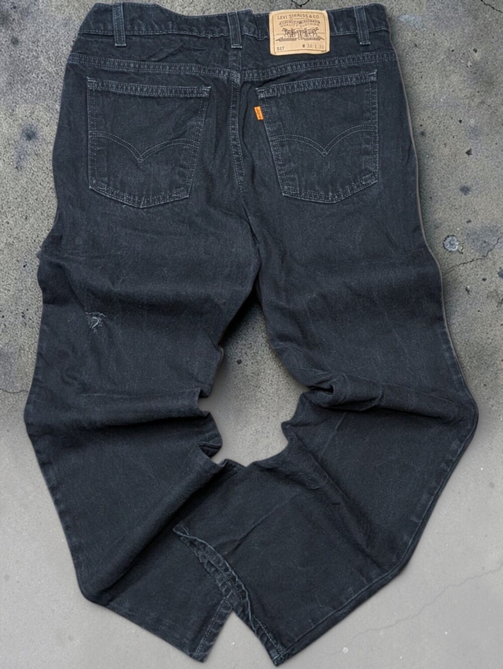 Vintage 90s Levi's 517 Bootcut Denim Jeans 36x30 (fits 33x28 Western Ranch Black